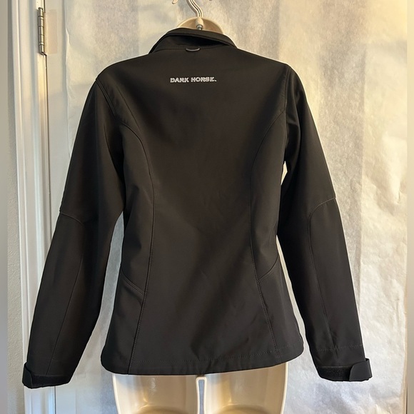 Eddie Bauer black soft shell & inner fleece mens horse jacket Sz-S.  W10 - Picture 2 of 10